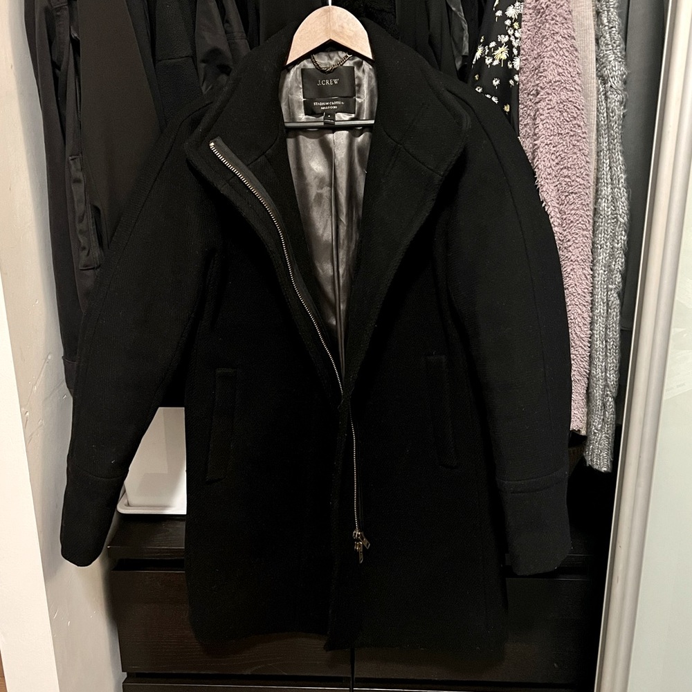 J Crew Cocoon Wool Coat Stadium Cloth